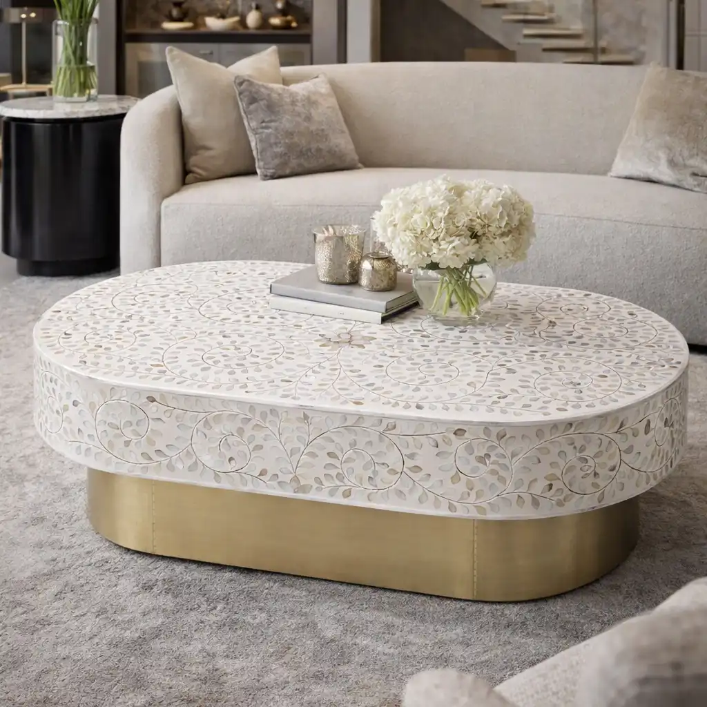 Al-Safa Streamlined Mother-of-Pearl Coffee Table
