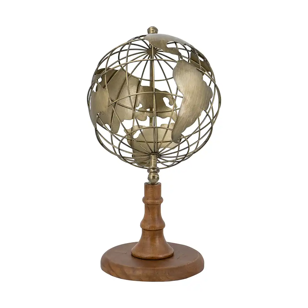 Magellan Brass & Wood Globe