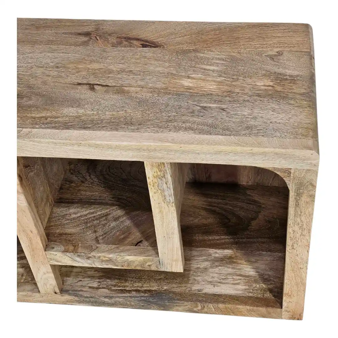 Brutalist Arc Solid Mango Wood Media Console