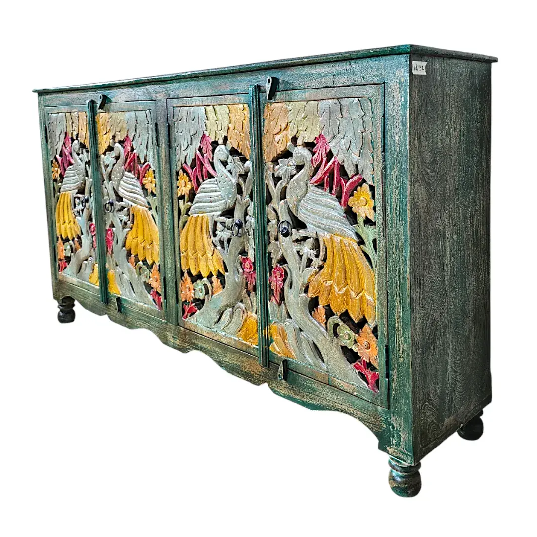 Peacock Garden Carved Buffet