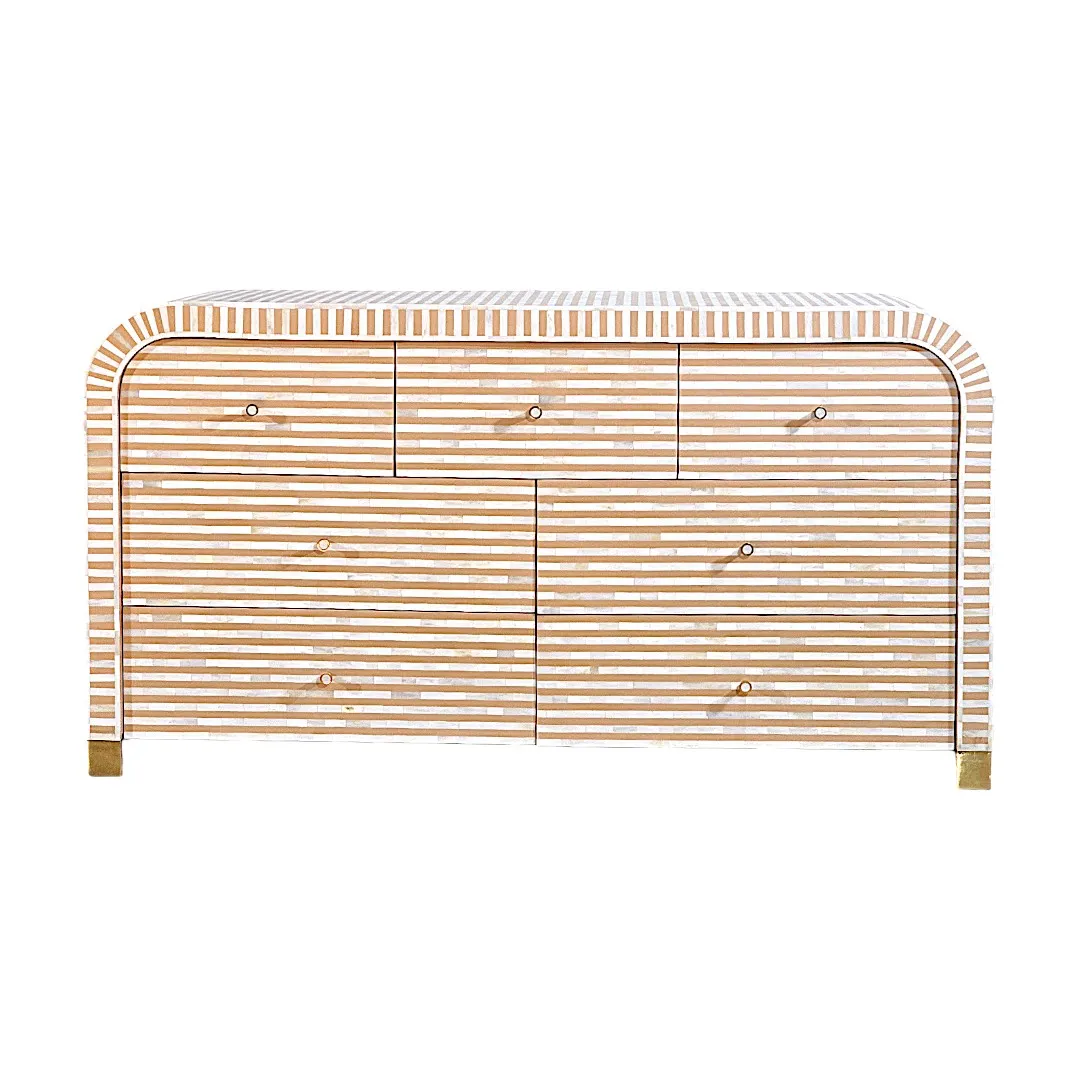 Coastal Stripe 7-Drawer Dresser