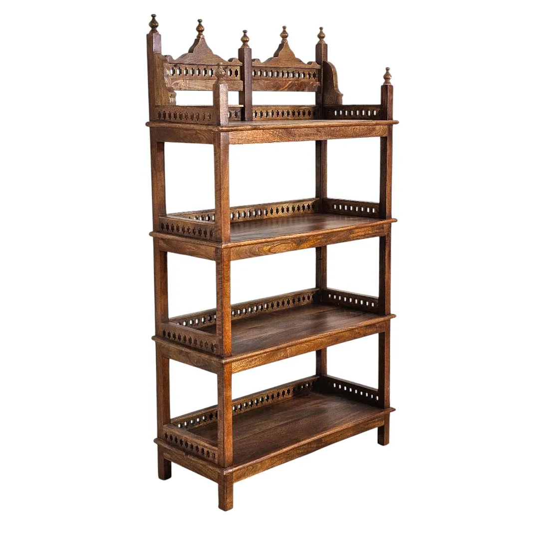 Al-Fez Hand-Carved Mango Wood Étagère