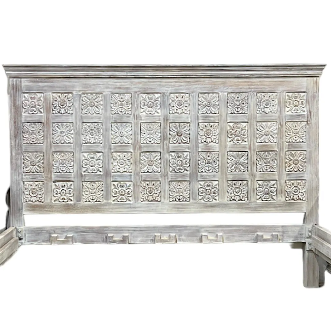 Savannah Hand-Carved Panel Bed