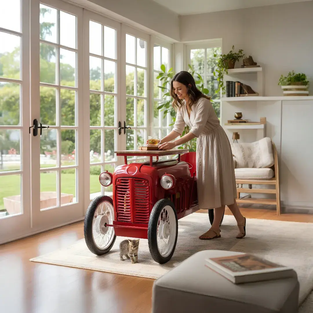 Retro 'Carrera' Red Storage Car Console