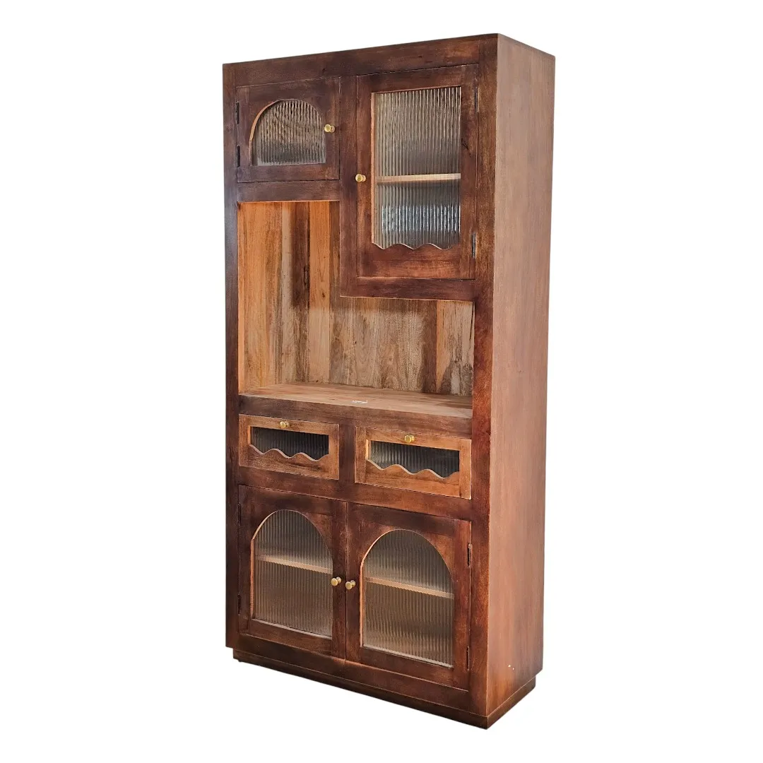 Farmhouse Arched Glass Hutch