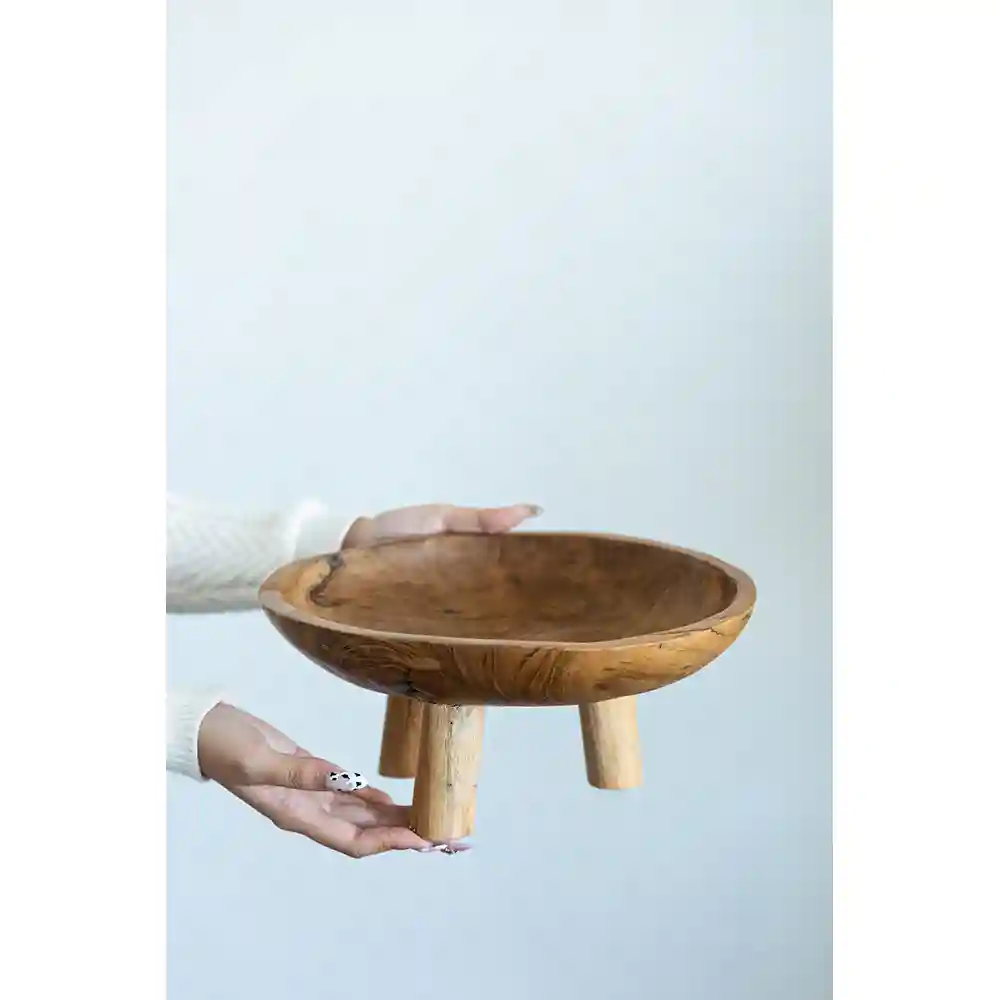 Baraka Teak Footed Bowl Set