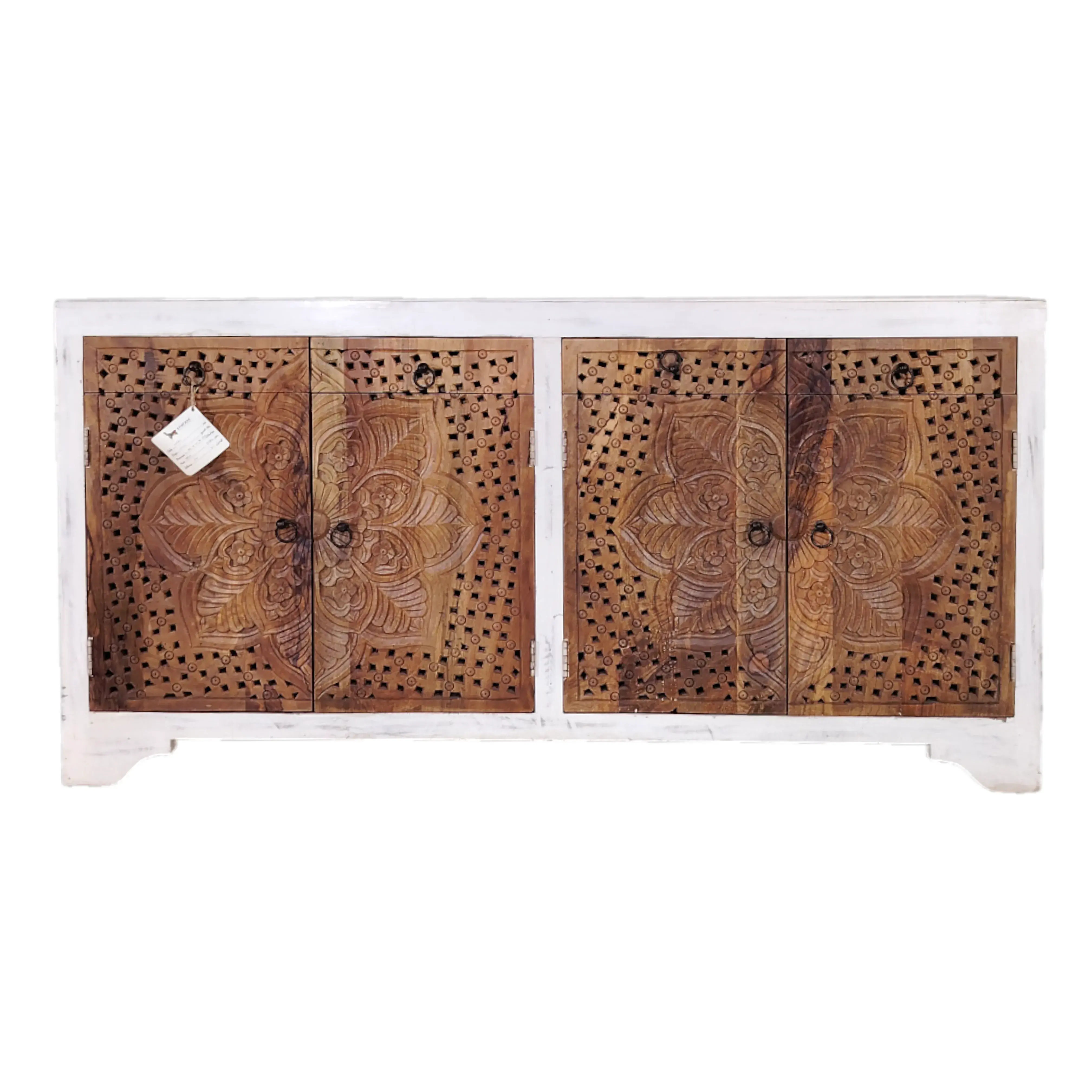 Floral Carved Wood Sideboard