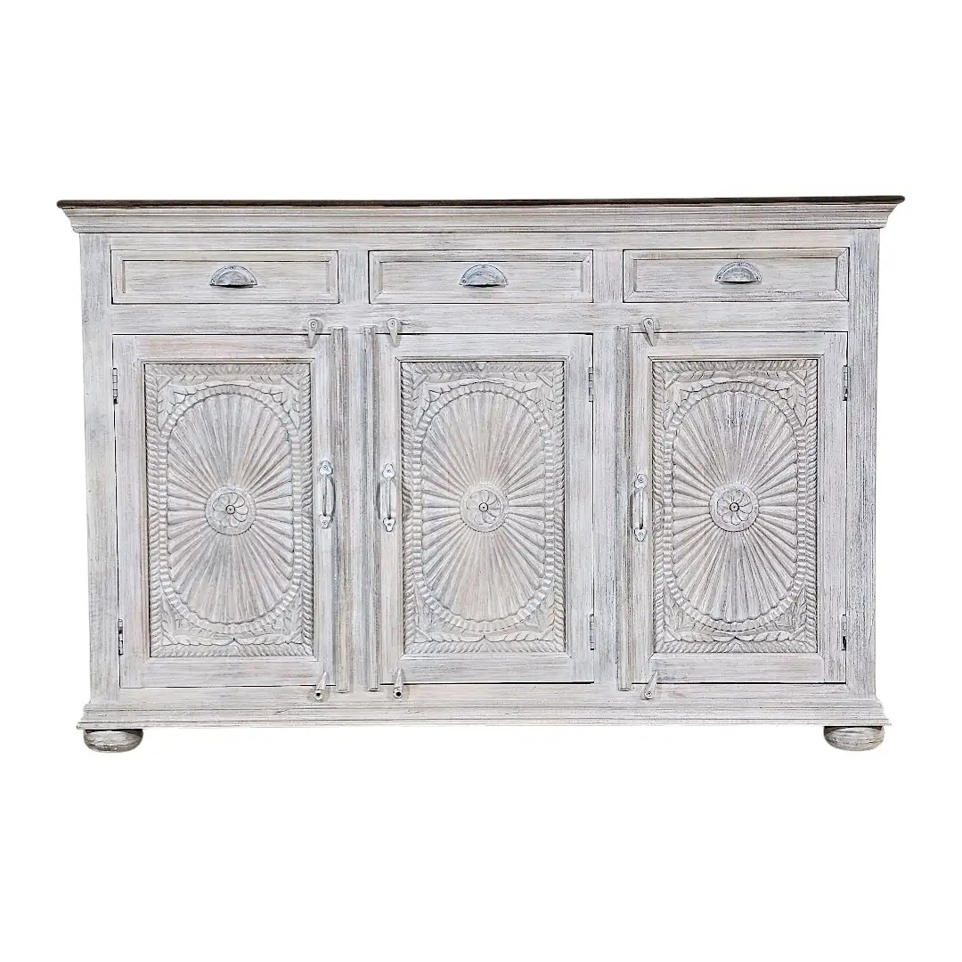 Heritage Medallion Solid Mango Buffet (Mueble de Lujo)