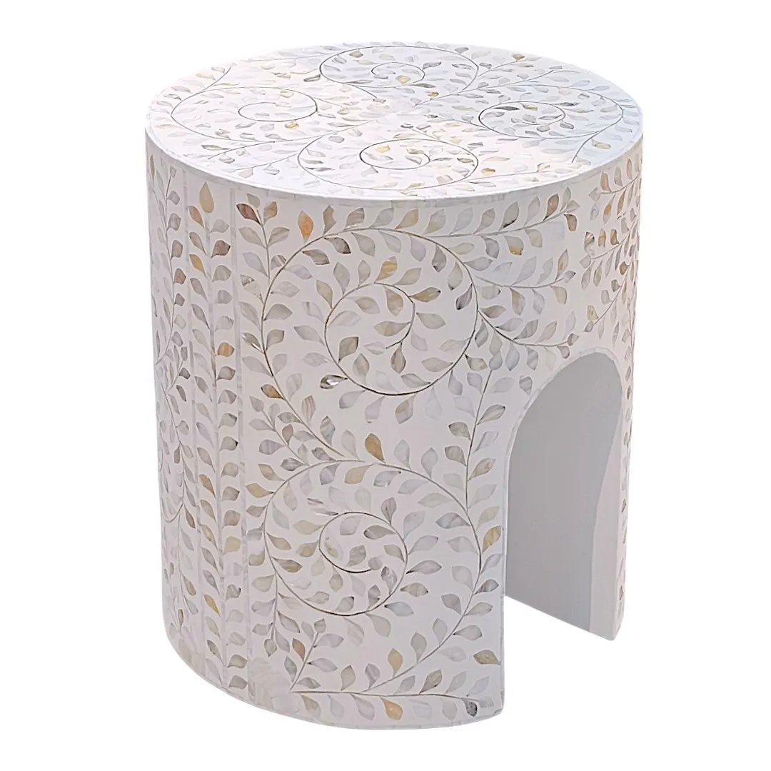 Noor Floral Inlay End Table