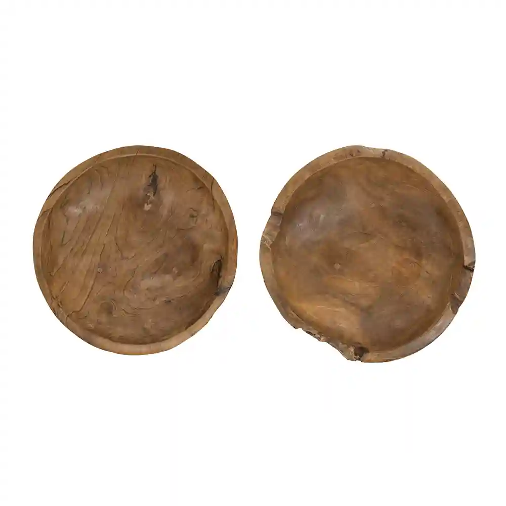 Baraka Teak Footed Bowl Set