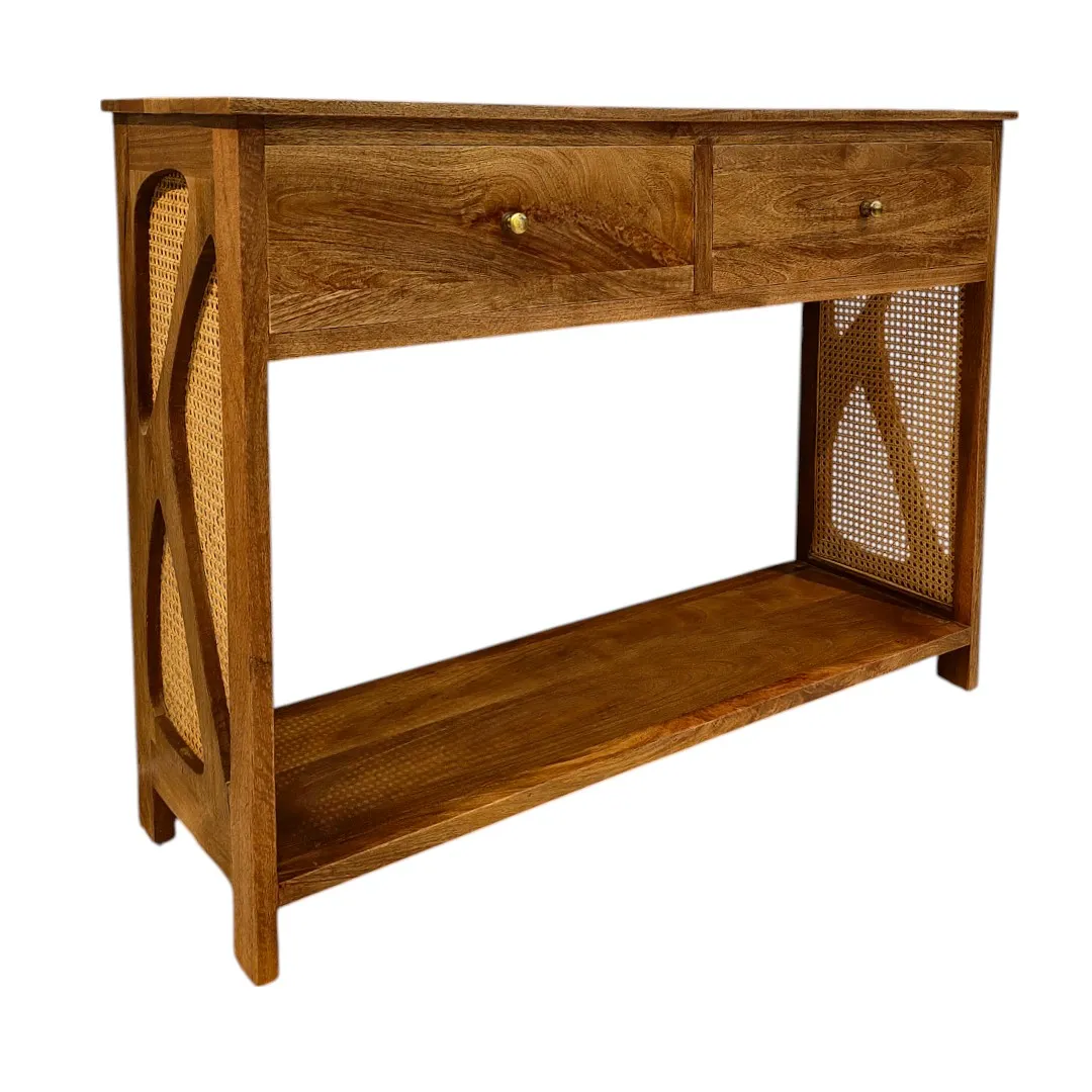 The Artisanal Cane & Timber Console