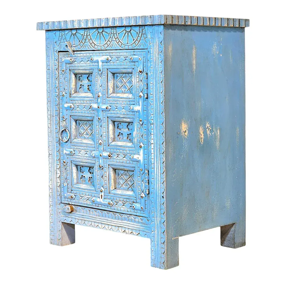 The Aegean Carved Bedside Cabinet