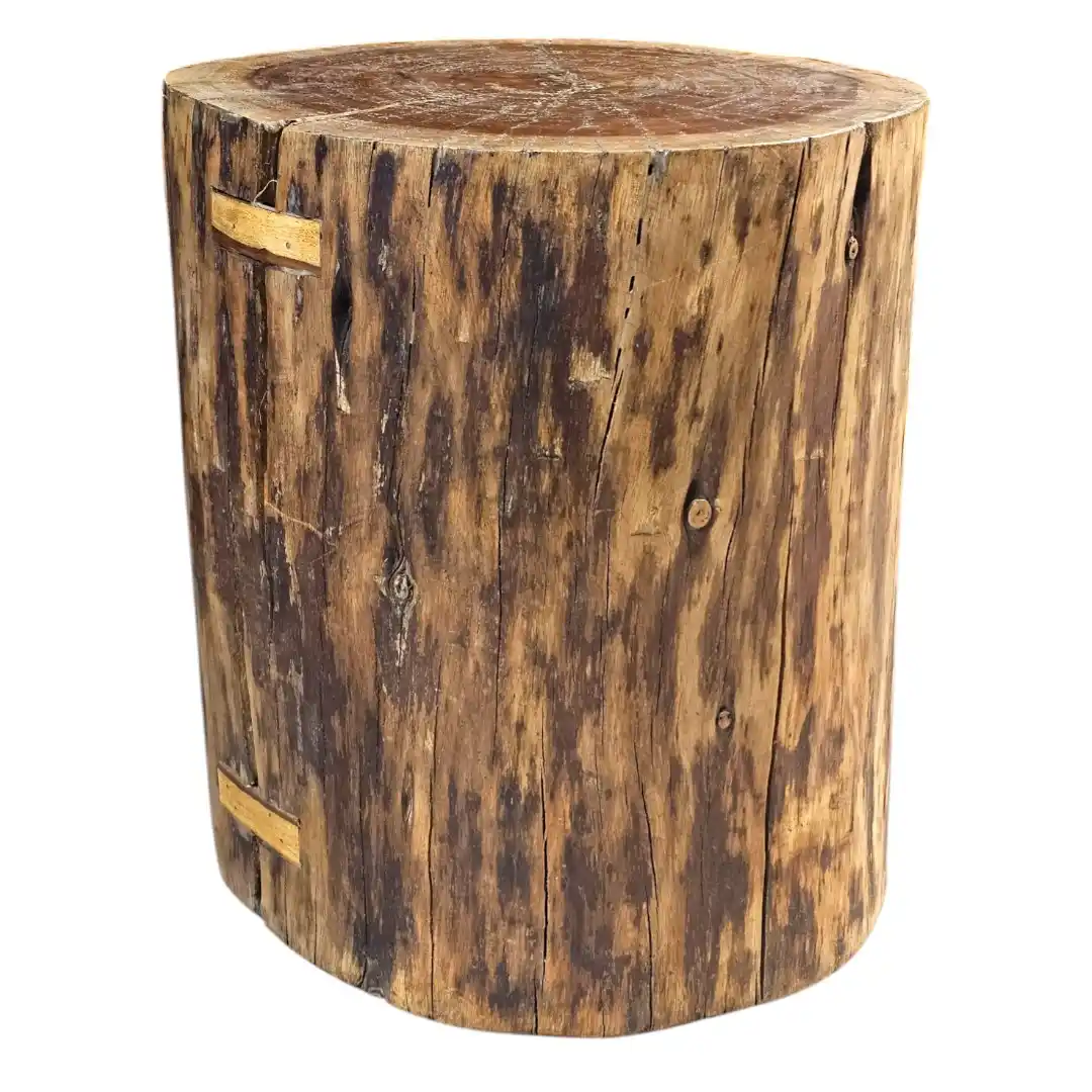 Al-Jiz'a Rustic Carved Log Stool