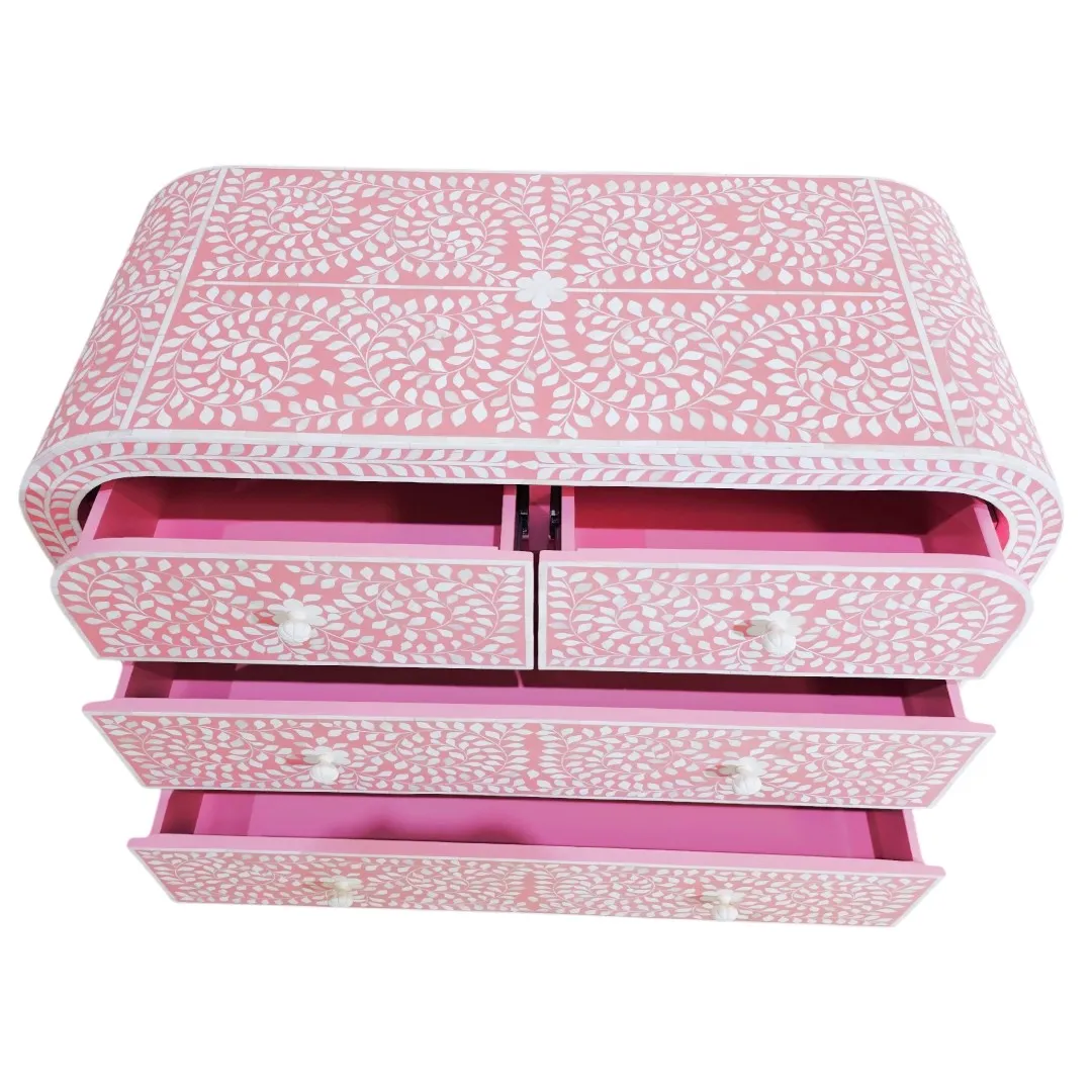 Al-Amira Floral Bone & Brass Inlay Chest