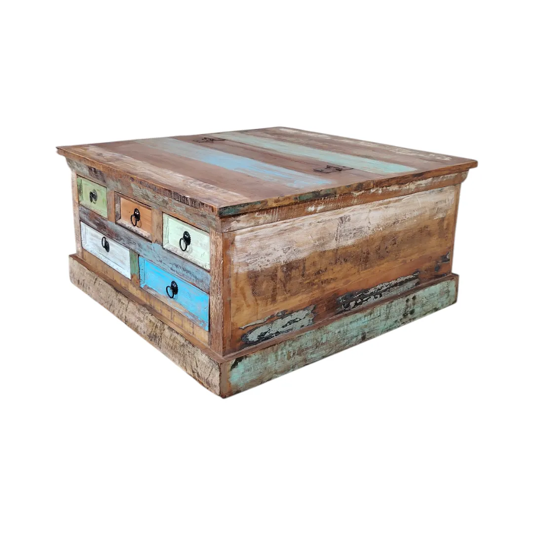 RUSTIQUE Charm Coffee Table with Artisan Drawers