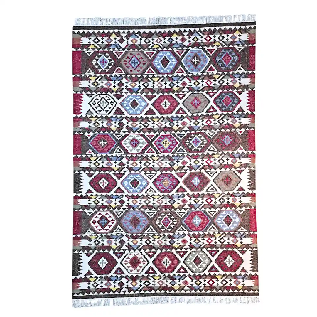 Al-Mirage Hand-Knotted Wool Dhurrie