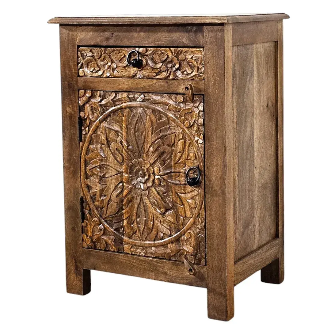 Decorative Carved Nightstand (Mesa de Noche Tallada)