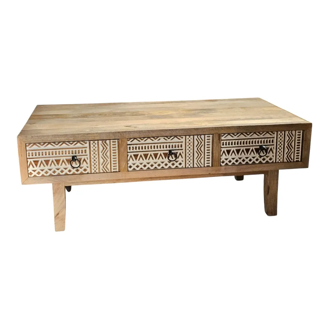 Thar-Bambara Hand-Carved Coffee Table