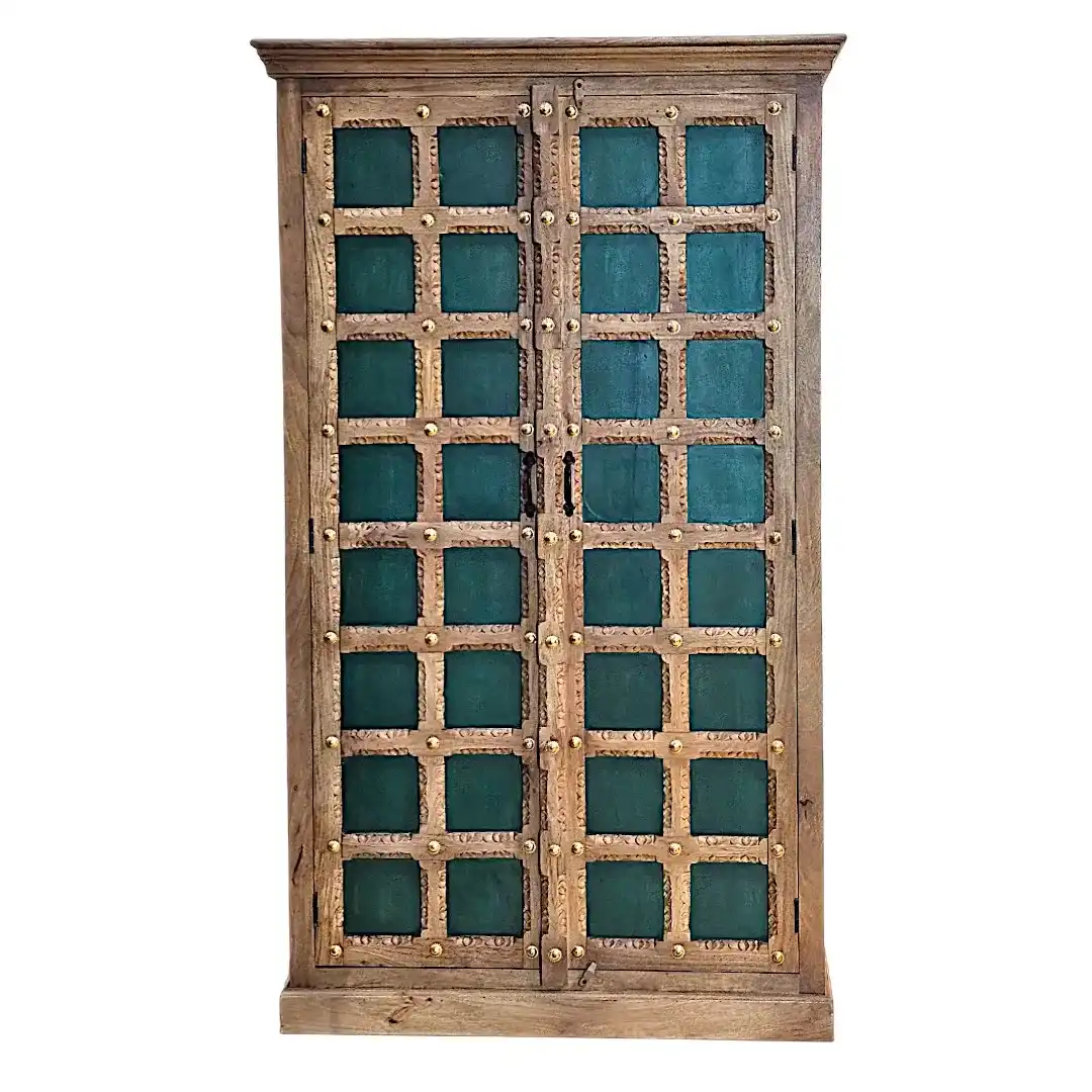 Al-Zahra Petal-Carved Mango Wood Armoire