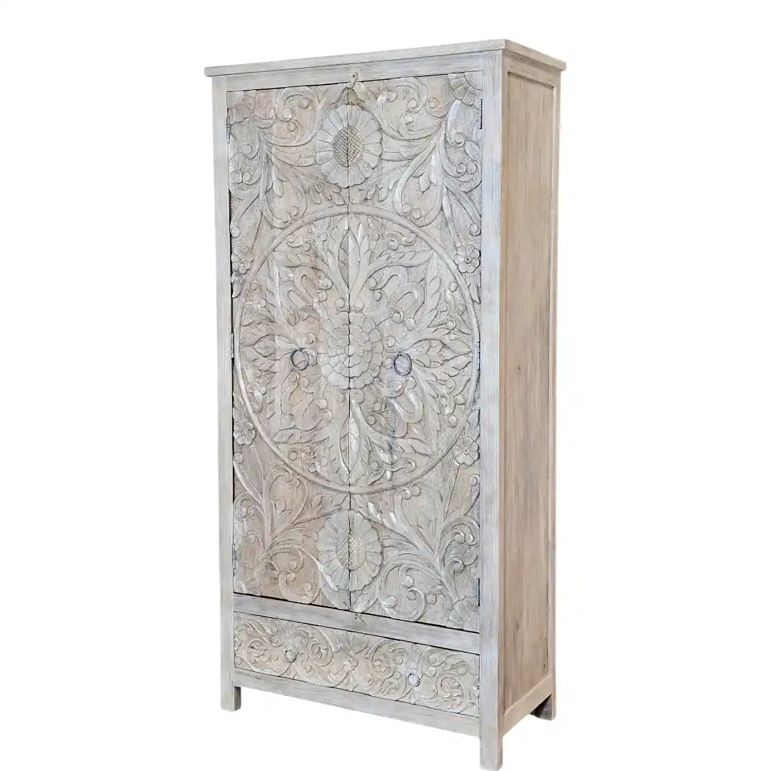 The Oasis Hand-Carved Floral Cabinet