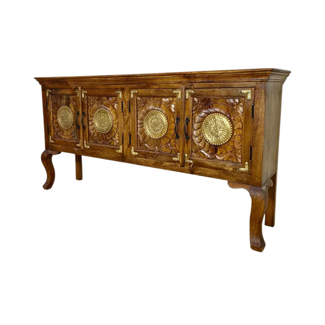 The “Maharaja’s Bloom” Hand-Carved Credenza