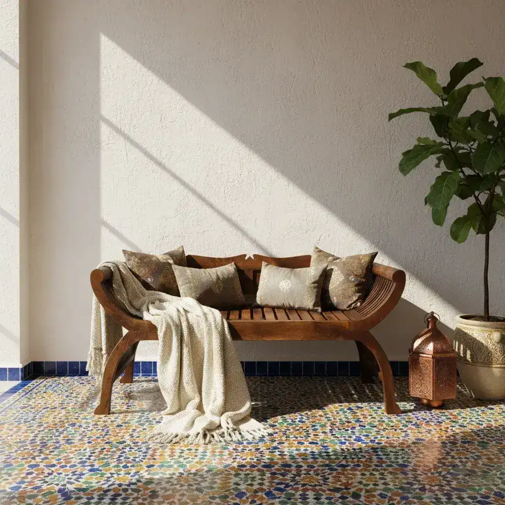 Architectural Curule-Style Bench