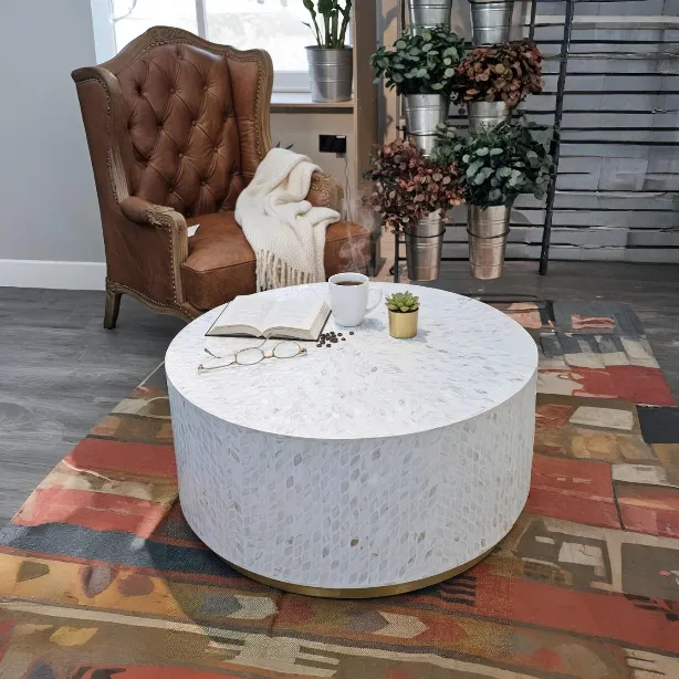 Al-Noor Pearl Petal Round Coffee Table