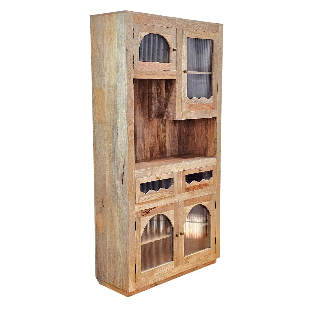 Farmhouse Arched Glass Hutch