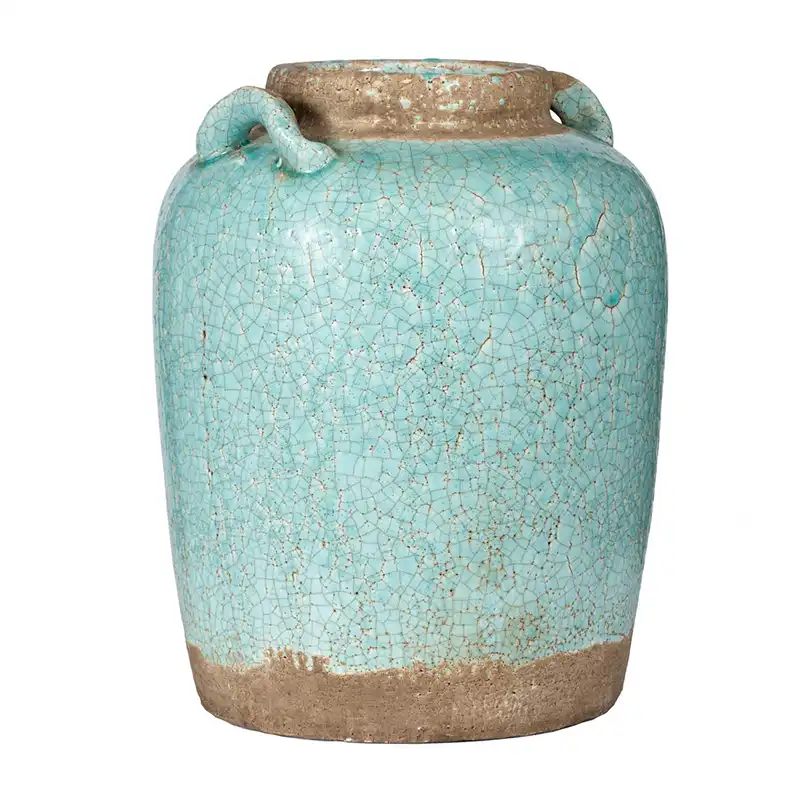Candia Pale Turquoise Terracotta Vase
