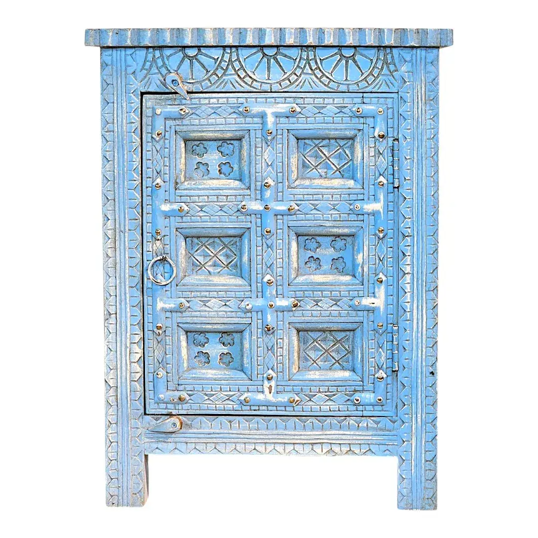The Aegean Carved Bedside Cabinet