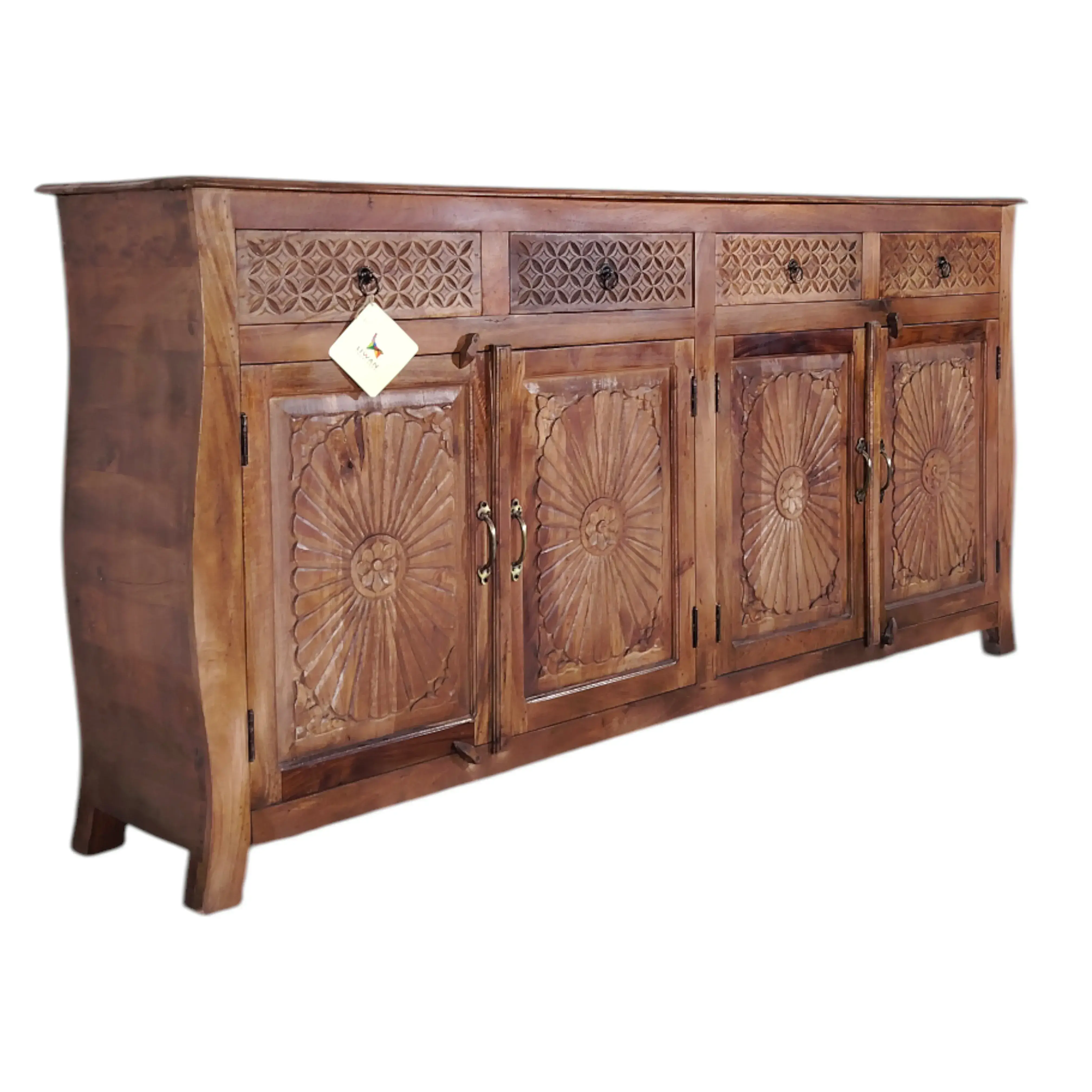 Indus Hand-Carved Sideboard / Buffet Cabinet