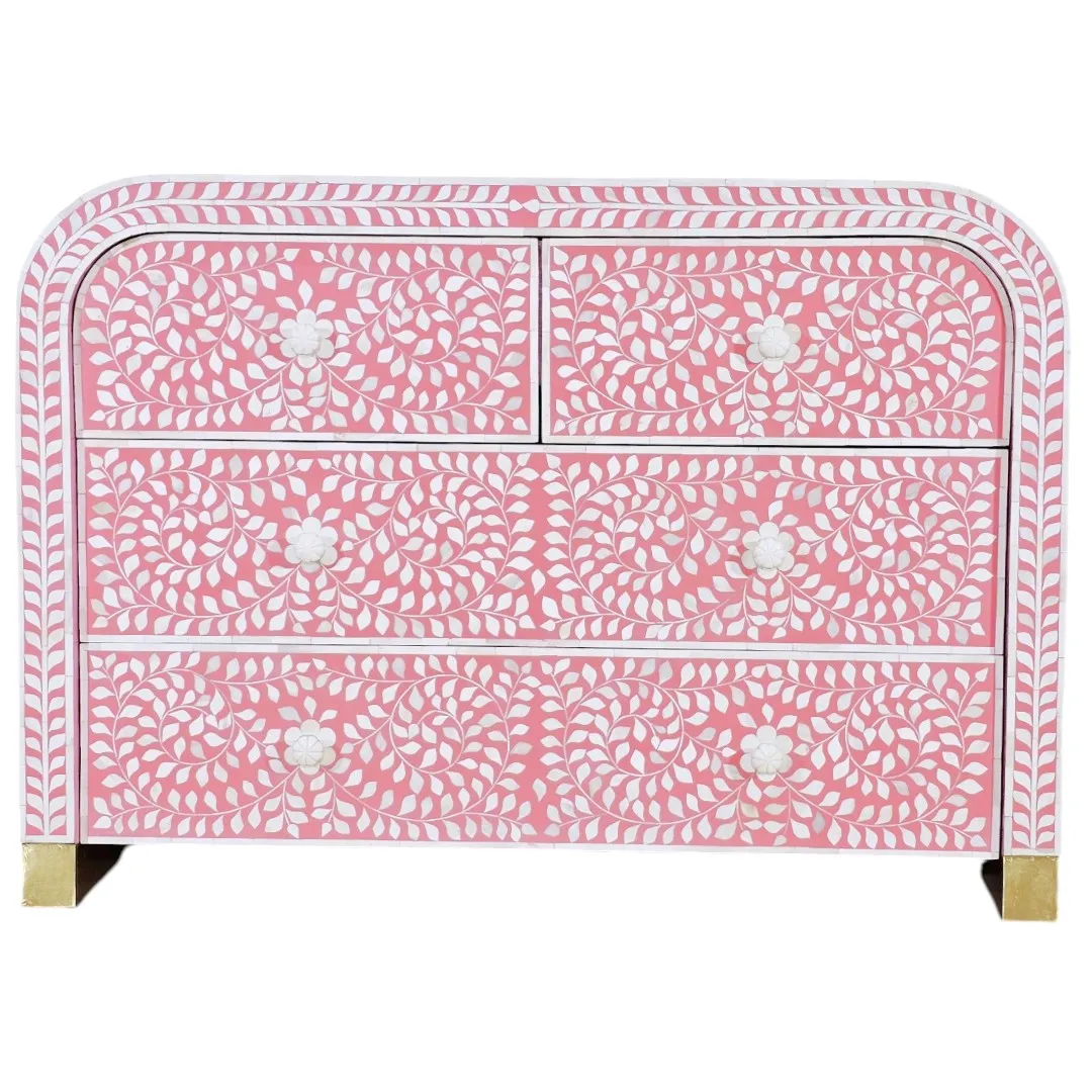 Al-Amira Floral Bone & Brass Inlay Chest