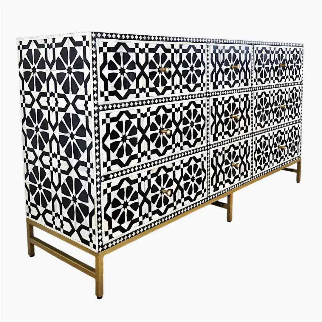 The Al-Bariq Bone Inlay Commode