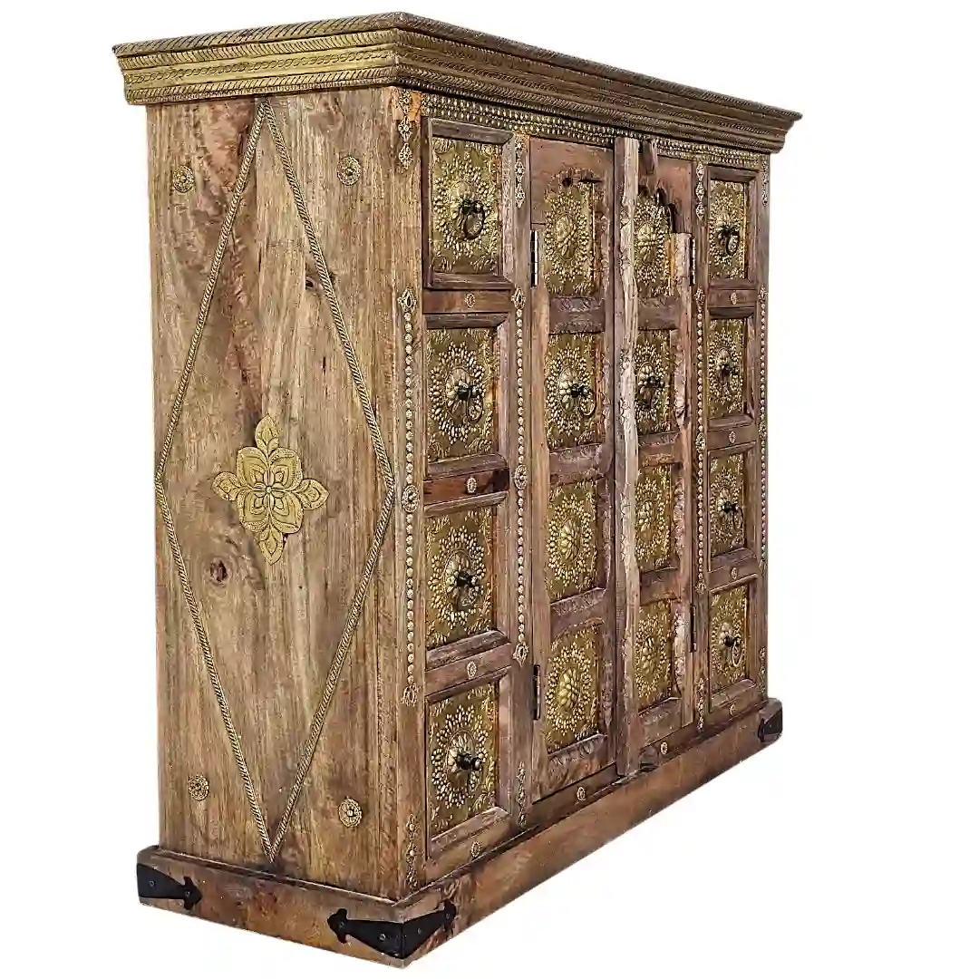 The Anarkali Brass & Rosewood Credenza