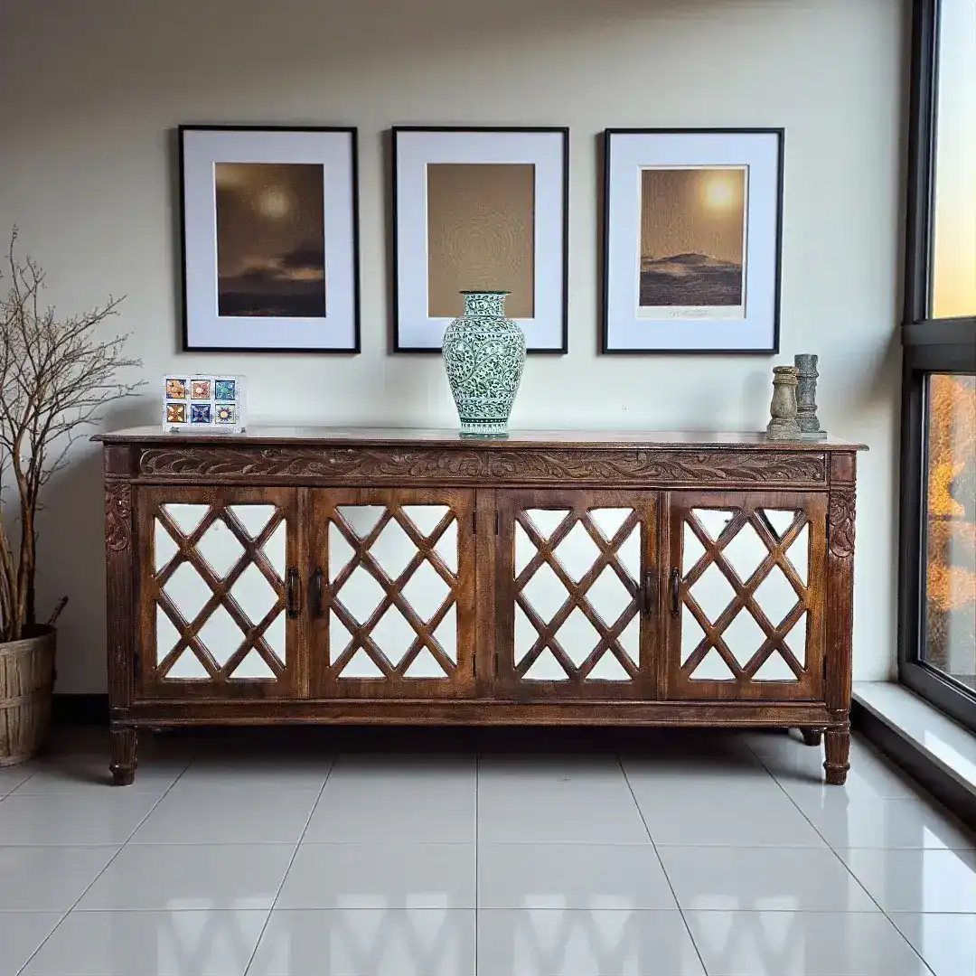 Aparador Espejo Patrimonio Tallado Carved Heritage Mirrored Buffet