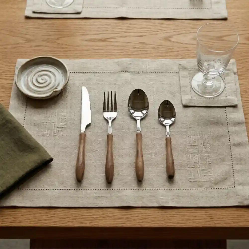 Wood-Handled Stainless Steel Tea Spoon