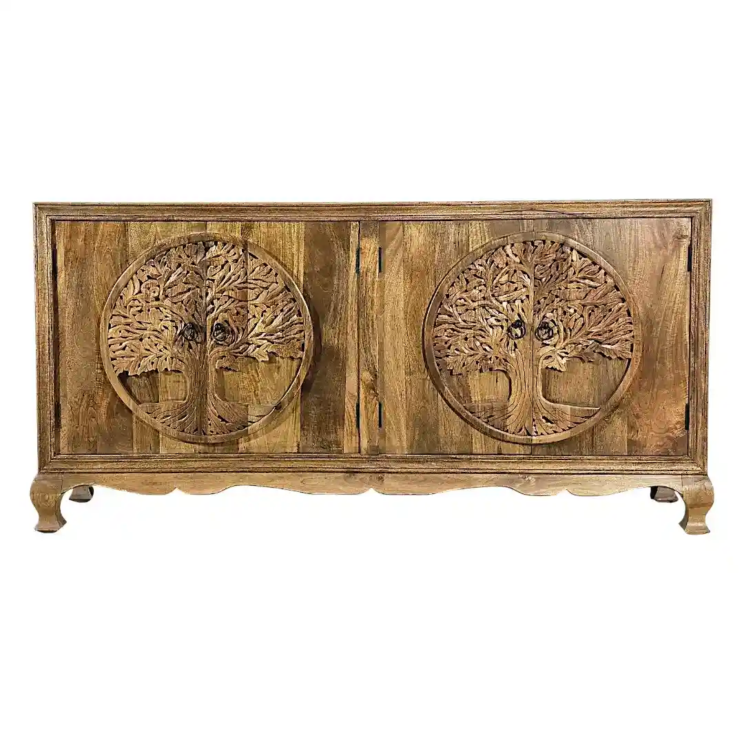 Kalpavriksha Sacred Tree Carved Sideboard