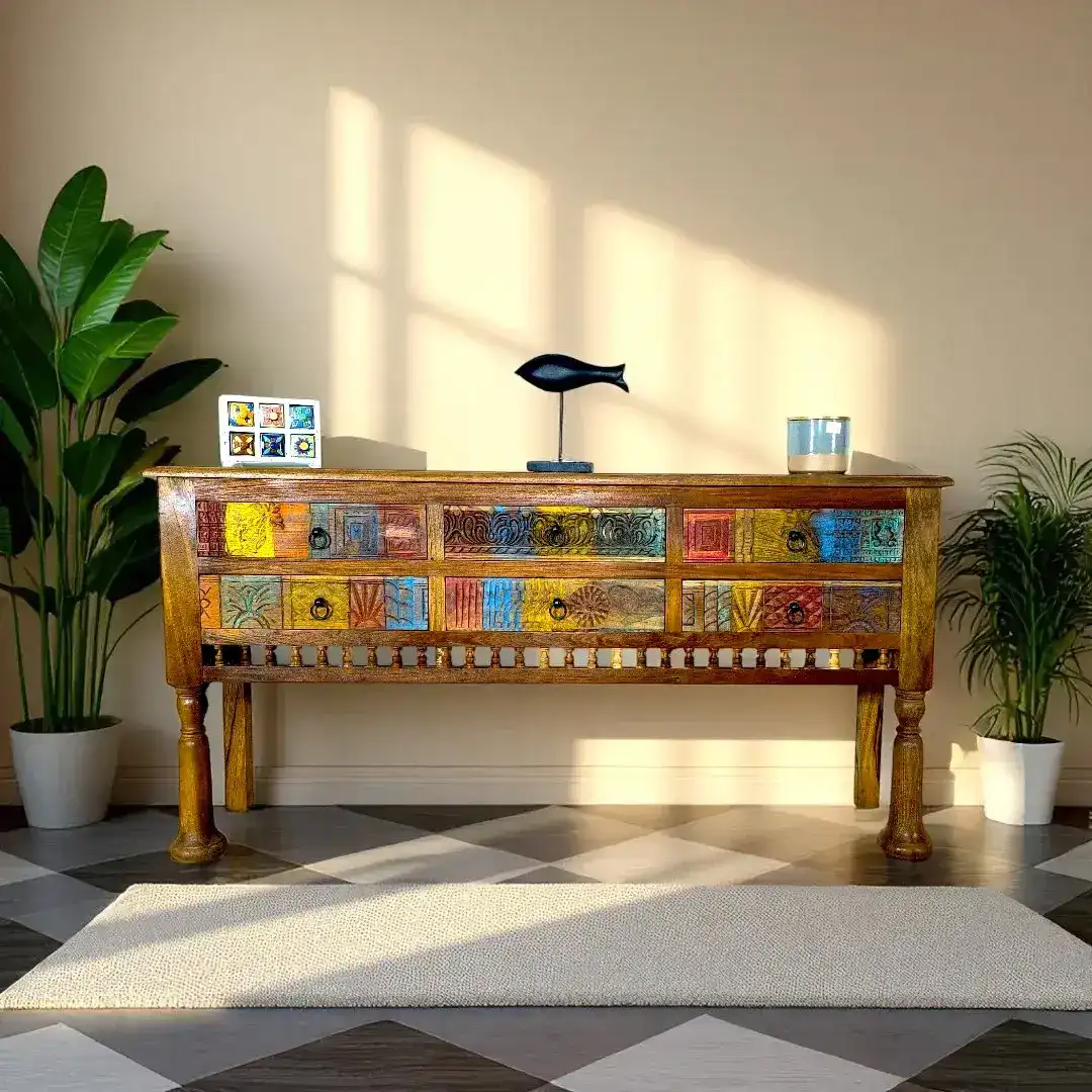 Colourful Carved Console