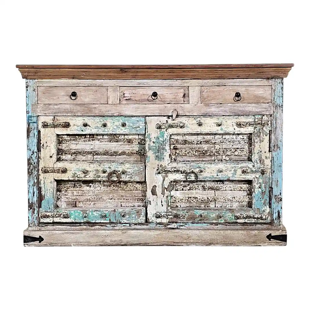 The Vintage Distressed Haveli Credenza