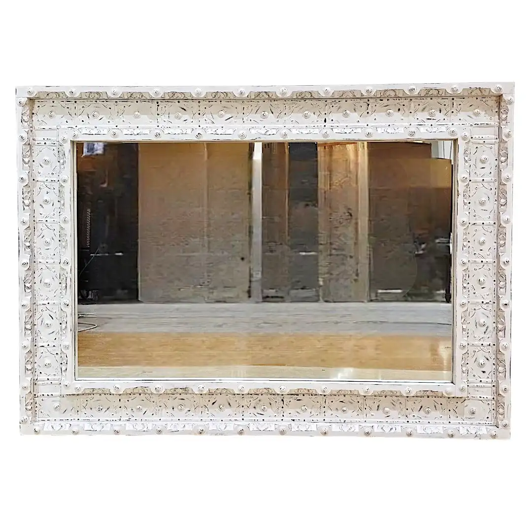 THE KHASA RUSTIC EMBOSSED MANOR MIRROR