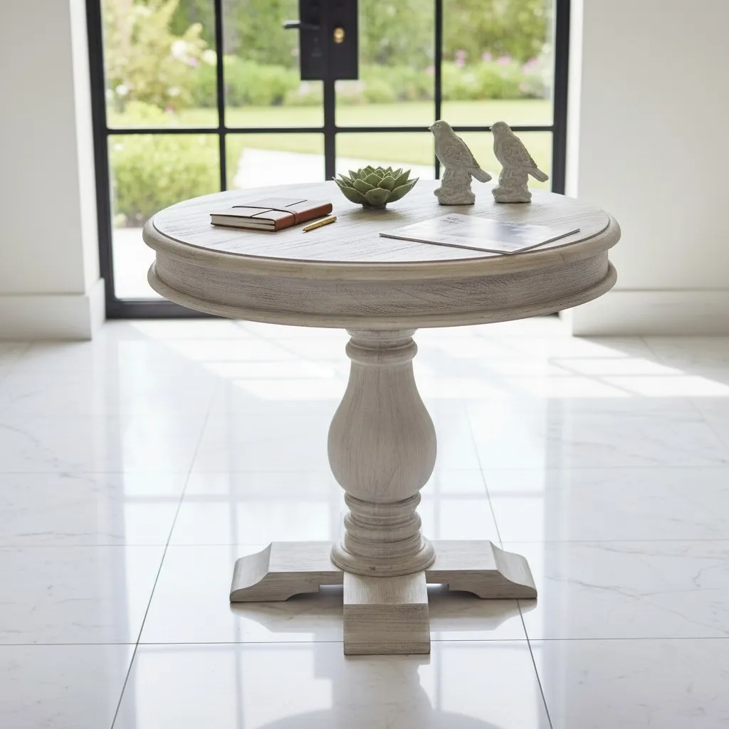 Al-Andalus Voz de Madera Pedestal Table