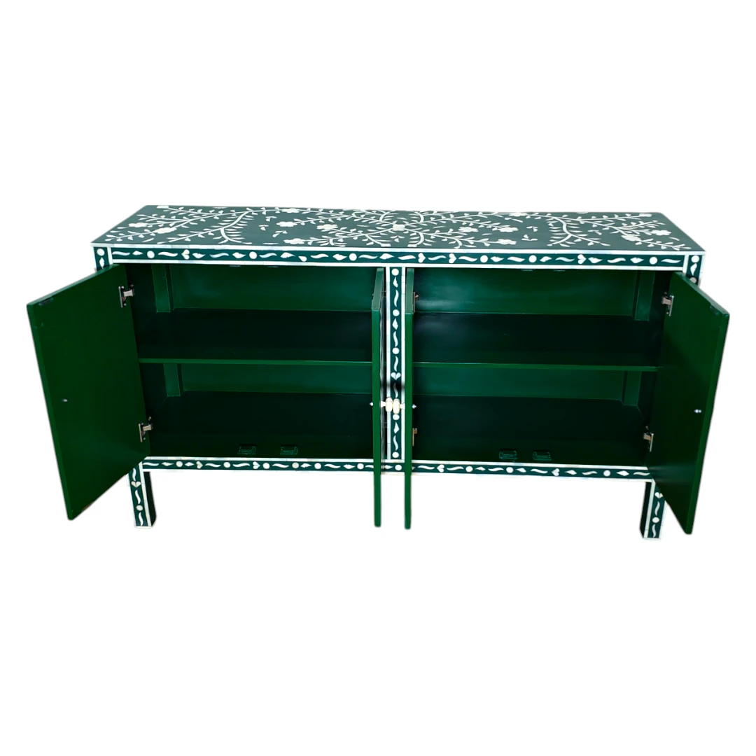 Jameela Floral Inlay 4-Door Sideboard