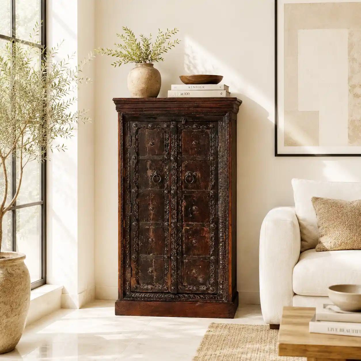 The Mughal Kila Antiquity Reclaimed Door Cabinet