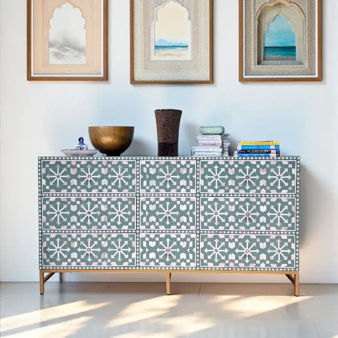 Noor-e-Falak (Celestial Tessellation Commode or Chest of Drawers)