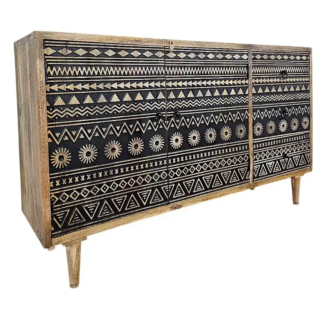 The 19th C. Berber Triptych Sideboard | خزانة البربر من القرن التاسع عشر