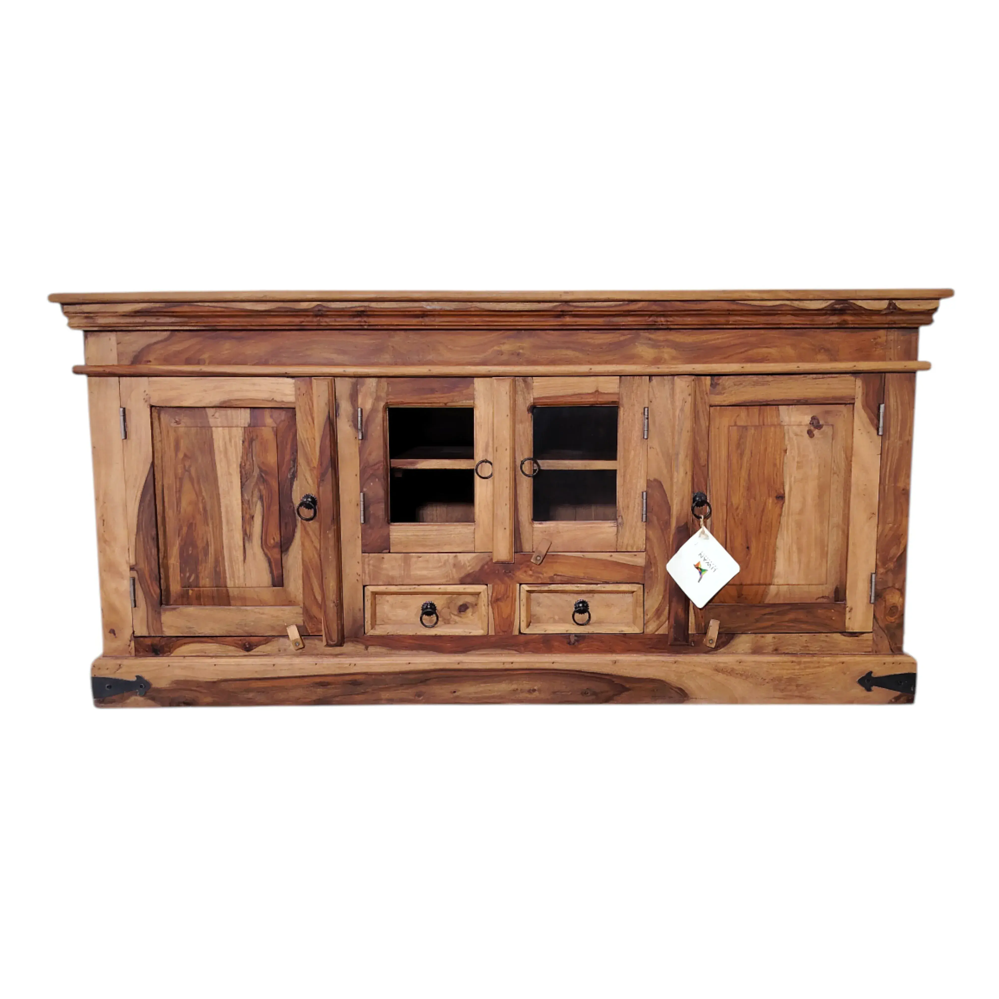 Media console, Warm brown finish