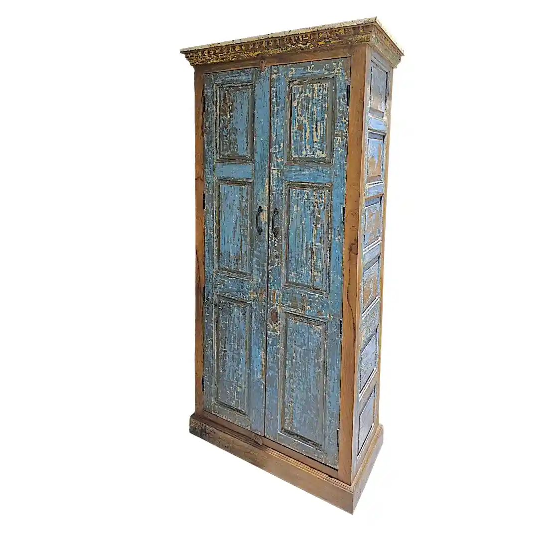 The Neelam Distressed Sapphire Cabinet