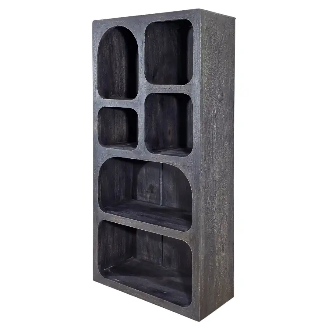 The Brutalist Arch Sculptural Solid Wood Shelf