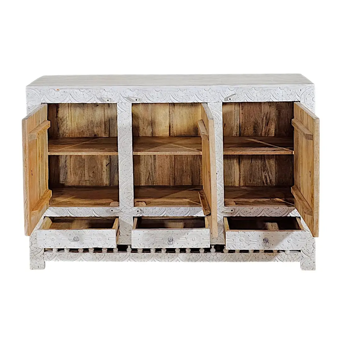 The Evangeline Carved Haveli Credenza