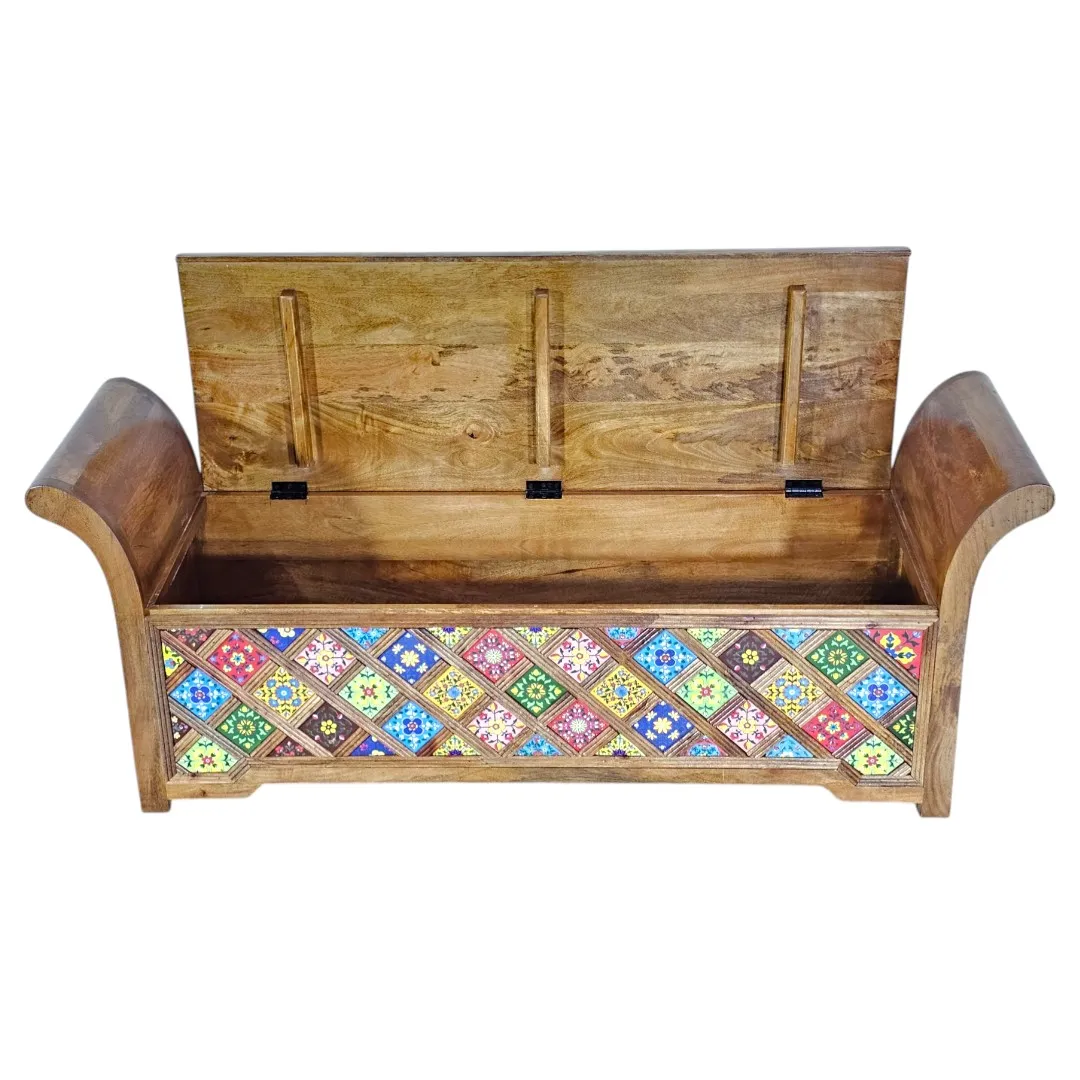 Qasr Al-Atlas Mango Wood & Azulejo Trunk (Malle d'Orient)